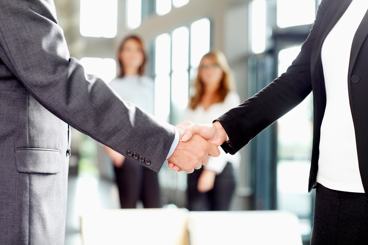 Business people handshake at office.